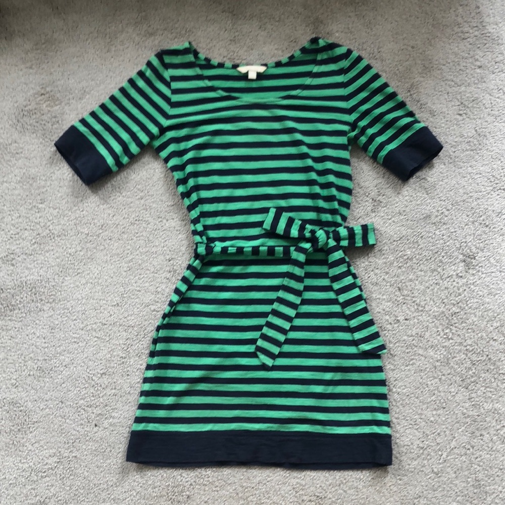 Striped Green & Navy Banana Republic Dress